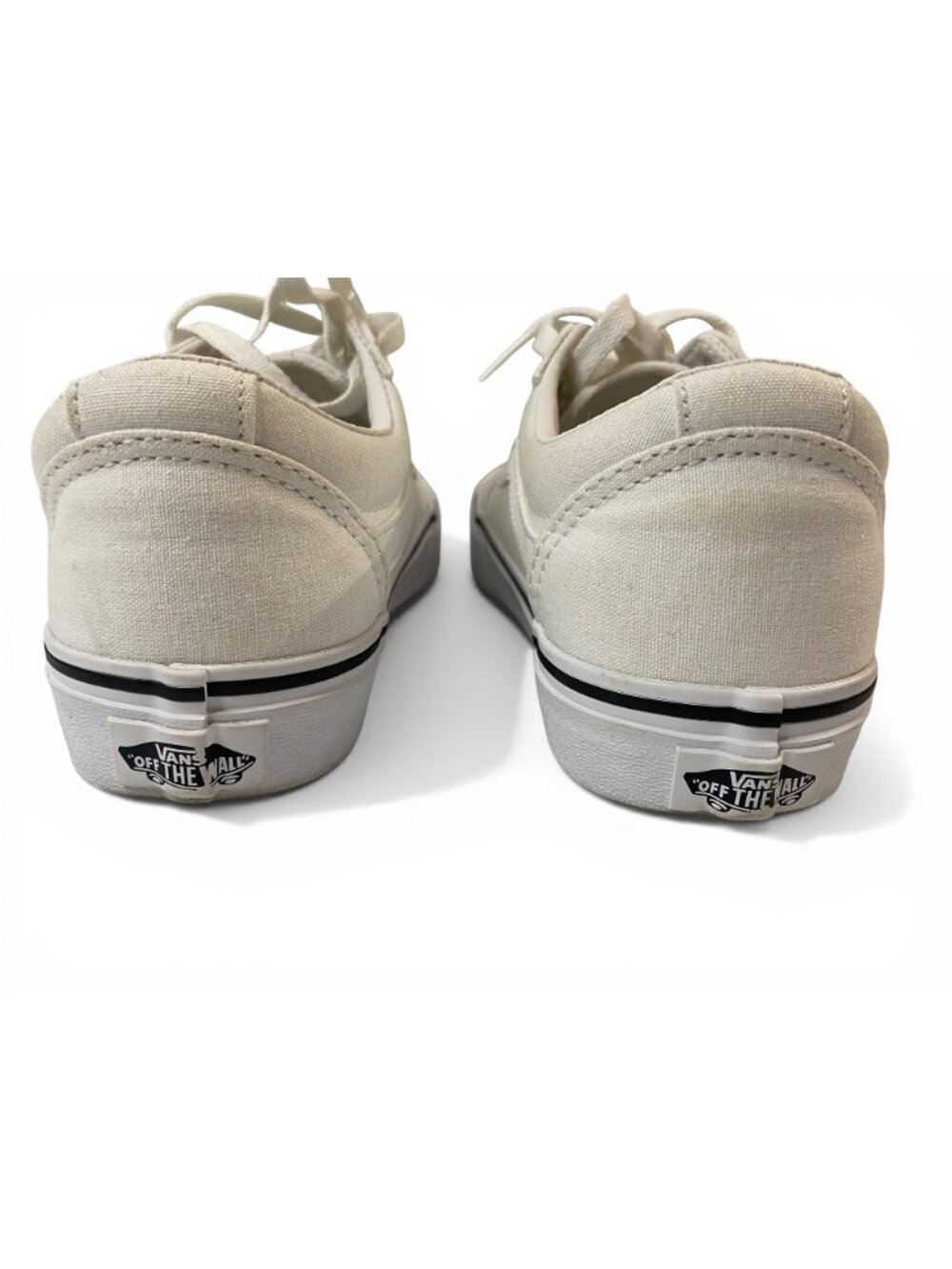 Vans Old Skool White Canvas Sneakers Womens 6 Off White Low Top Casual - Picture 10 of 14